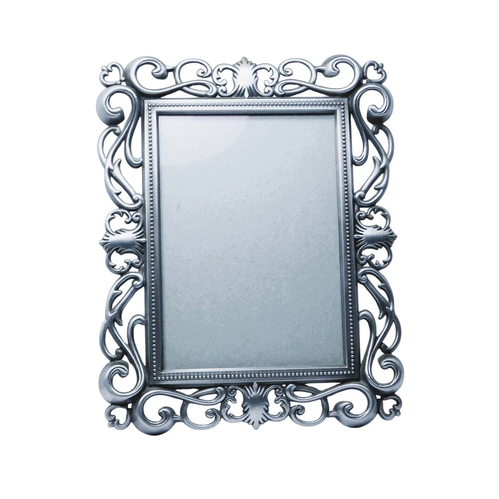 Ornate Gray/Silver Scroll Freestanding Photo Frame 5"x7" Picture SZ